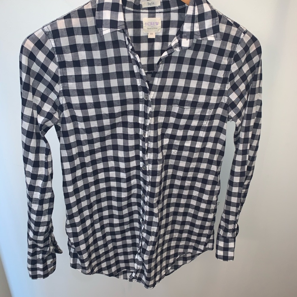 J. Crew Gingham Long Sleeve Shirt